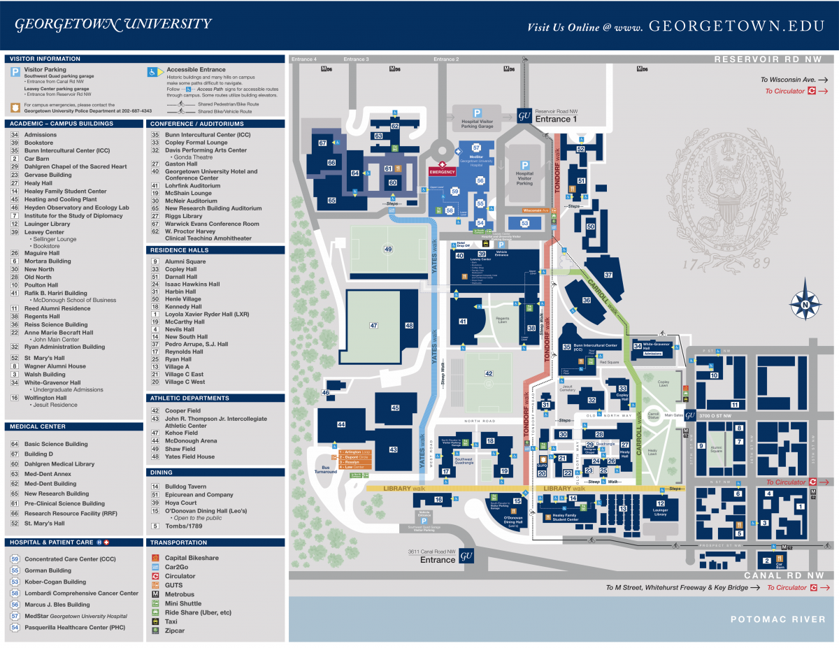Georgetown University Campus Map Pdf Campus Map | Student Centers | Georgetown University
